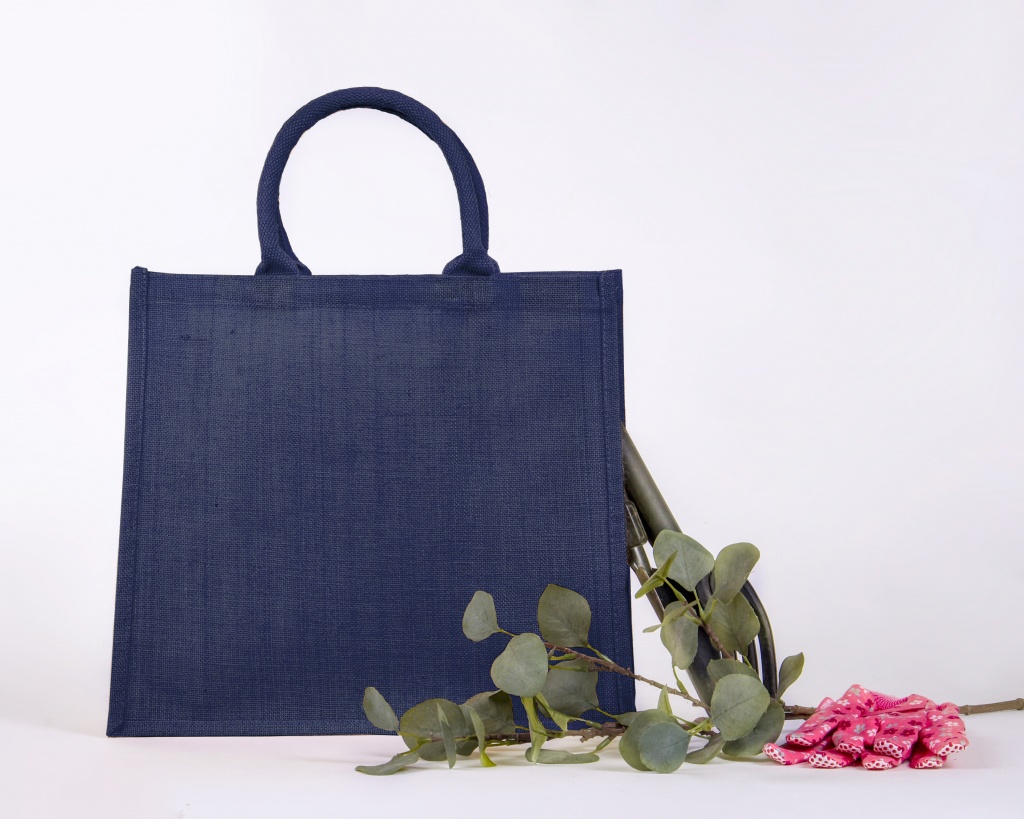 Navy Jute Bag | Match Your Brand | Printed Jute Bags | BIDBI