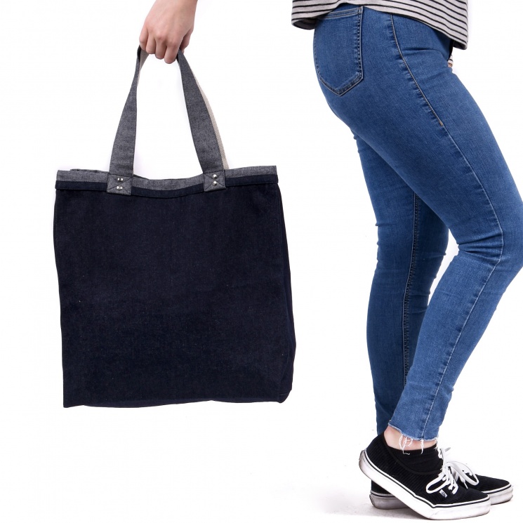 Luxury Denim Shopper Bag