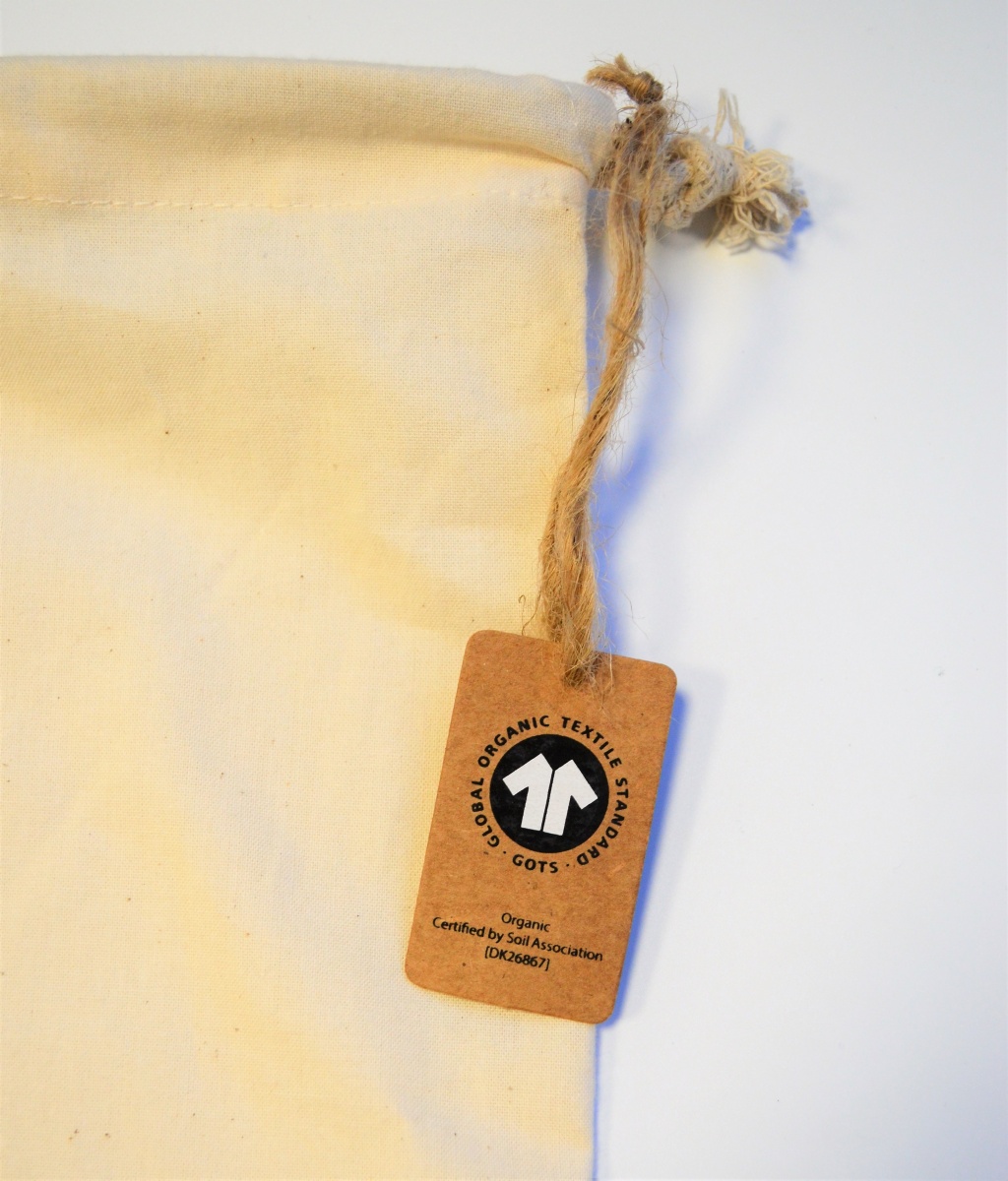 Premium Large Fairtrade & GOTS Organic Drawstring Bag