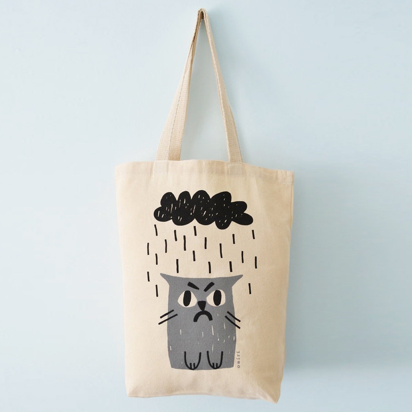 Natural Shopper Bag | Grumpy Cat | Screen Print With Foil